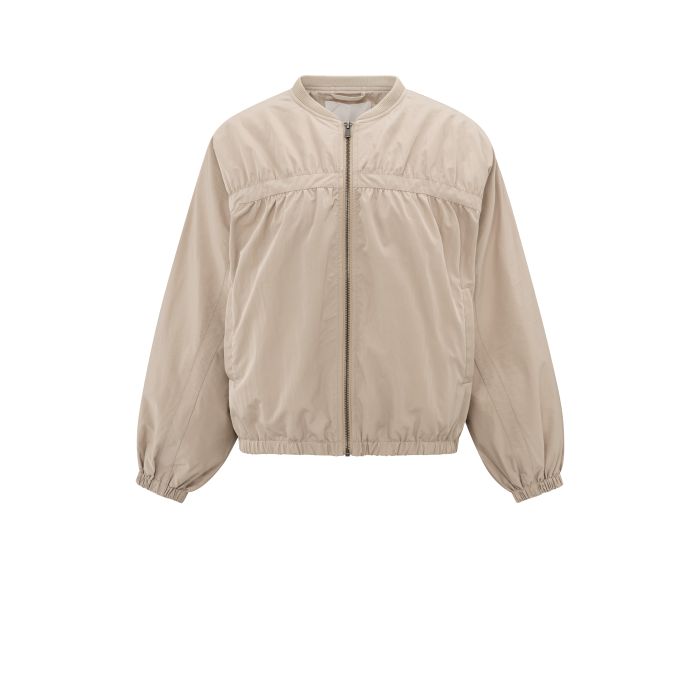 【はーちゃん】 YAYA Nylon cropped bomber jacket Zand | LAVIE Womenswear