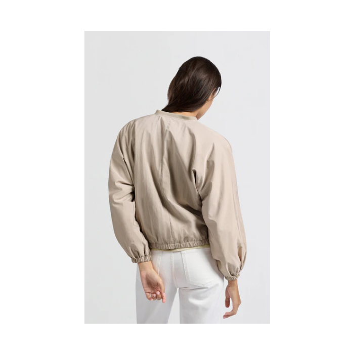 YAYA Nylon cropped bomber jacket Zand | LAVIE Womenswear