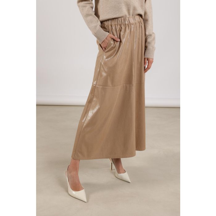 Montreal Skirt Shiny in Zand - De Perfecte Stijl Upgrade! | LAVIE