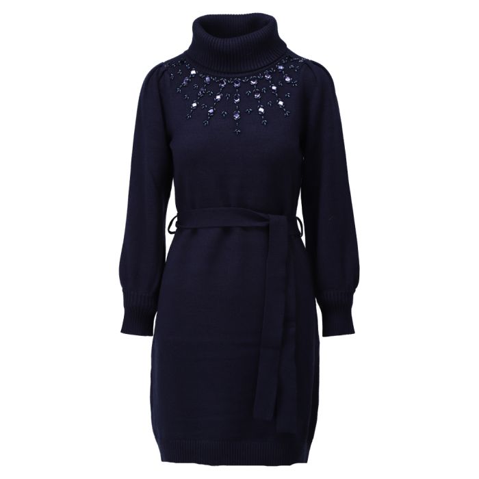 K Design Gebreide jurk met kralen Navy LAVIE Womenswear