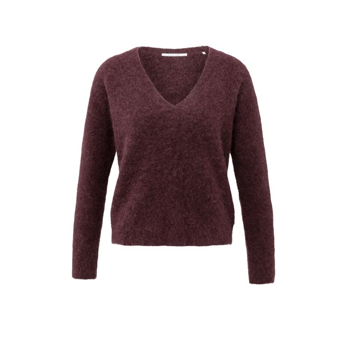 Ruu　36 Zachte bordeauxrode V-hals trui - Stijlvol én comfortabel! | LAVIE