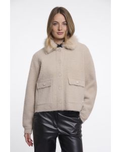 Rino Pelle Jacket with detachable collar Beige foto 1