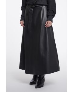Rino Pelle Faux leather skirt with belt Blauw foto 1