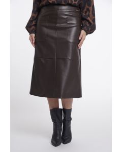 Rino Pelle Midi skirt Bruin foto 1