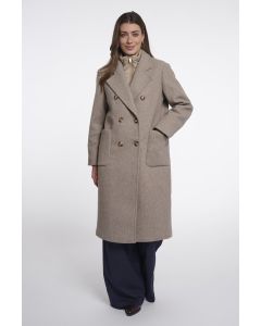 Rino Pelle Coat with detachable collar Bruin foto 1
