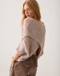 Summum Wrap sweater Subtle sequin blend knit Taupe foto 1