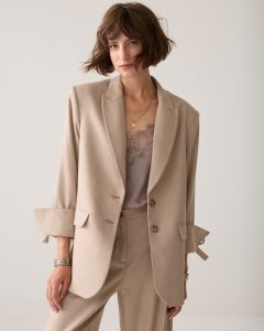 Summum Blazer Twill melange Zand foto 1