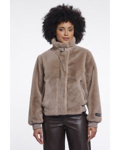 Rino Pelle Short faux fur jacket Taupe foto 1