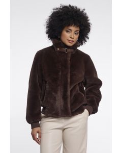 Rino Pelle Short faux fur jacket Bruin foto 1