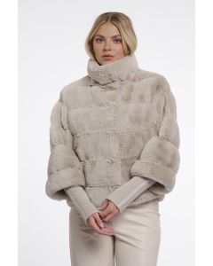Rino Pelle Jacket with rib cuffs Beige foto 1