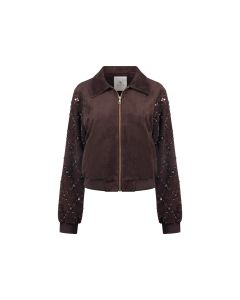 Nukus Daisy Bomber Suede Bruin foto 1