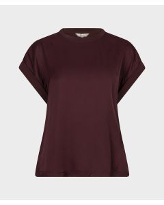 EsQualo T-shirt roll up slve satin Rood foto 1