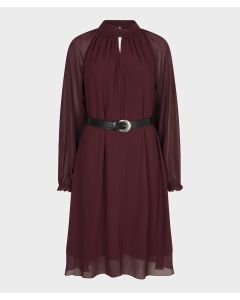 EsQualo Dress mock neck chiffon Rood foto 1