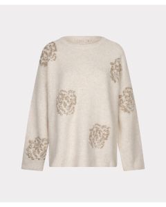 EsQualo Sweater sequin flowers Ecru foto 1