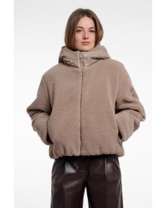 Rino Pelle Mixed material jacket with hood Beige foto 1
