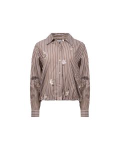 Nukus Newport Blouse Stripe Flower Taupe foto 1