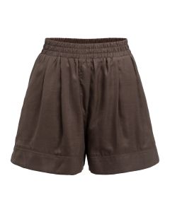 YAYA Geweven short met hoge taille en zoomdetail Bruin foto 1