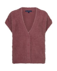 Red Button Sleeveless Fuzzy Mauve foto 1