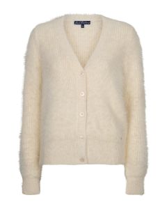Red Button Cardigan fuzzy Crème foto 1