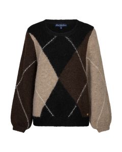 Red Button Argyle sweater Espresso foto 1