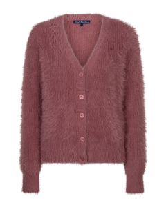 Red Button Cardigan fuzzy Mauve foto 1