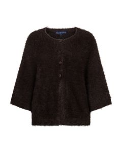 Red Button Cardigan fuzzy poncho Espresso foto 1