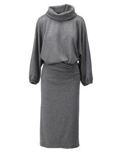 K - Design Midi jurk met rolkraag & spikkel motief Antraciet foto 1