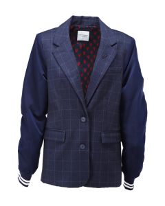 K - Design Blazer met ruitstof Blauw foto 1