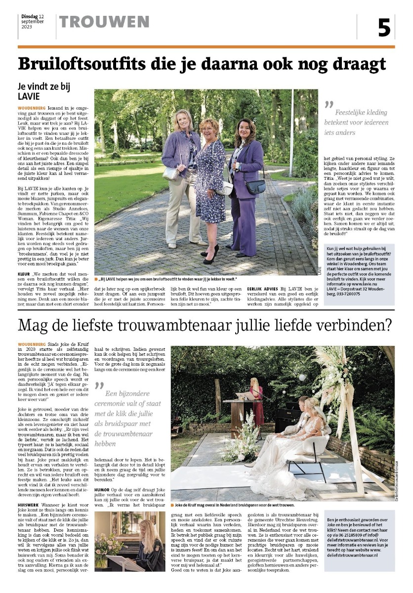 Artikel trouwen LAVIE